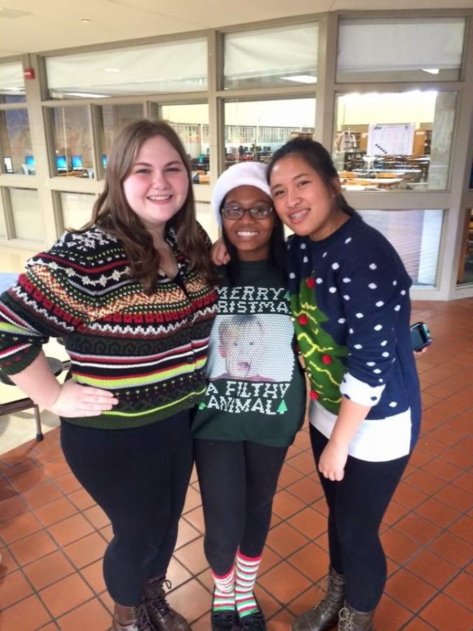 Members of the Junior class congress,[from left to right] Carly Craig, Zippy Tiller and Ninotchka Valdez  dressed up to celebrate the season. Photo courtesy of Carly Craig.
