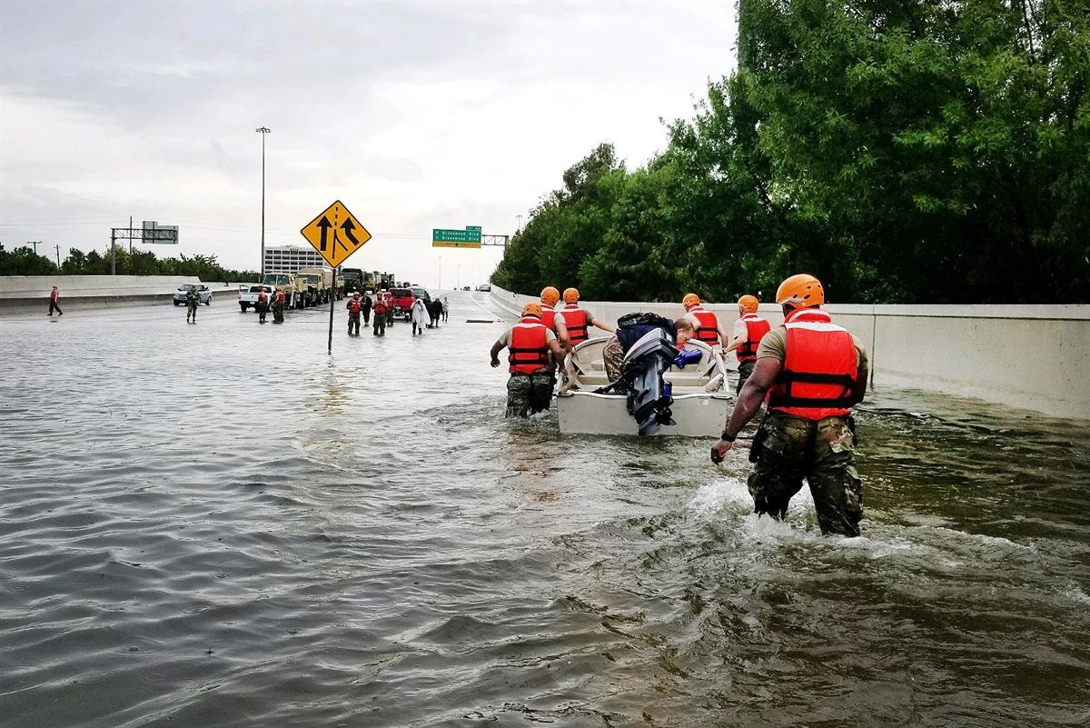 The Texas National Guard helps Houston residents affected by Hurricane Harvey. Photo courtesy of Creative Commons.