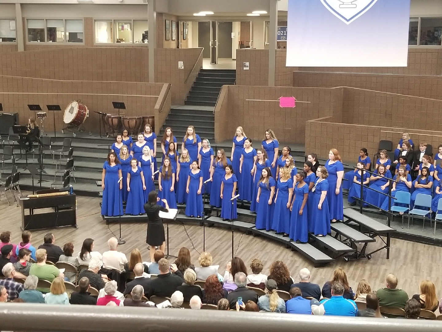 Chorale choir performs one of their well-rehearsed songs at the Collage Concert. Photo courtesy of Eileen Brennan.