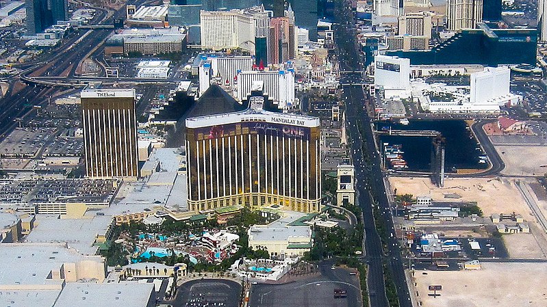 Overview of hotel, Mandalay Bay, where shooter was positioned. Photo Credit: Creative Commons 
