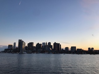 View of the city from the Boston Harbor. Photo by Emma Scharfenberg. 