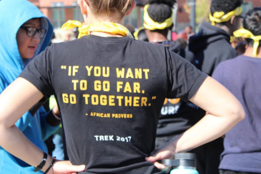 The back of a volunteer shirt at the Million Shoe March in October of 2017. Photo courtesy of the PTSA.